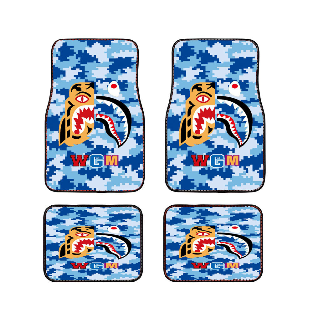 Bape Tiger Shark Blue 8 Bit Car Floor Mats Accessories