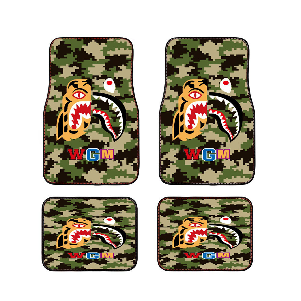 Bape Tiger Shark Green 8 Bit Car Floor Mats Accessories