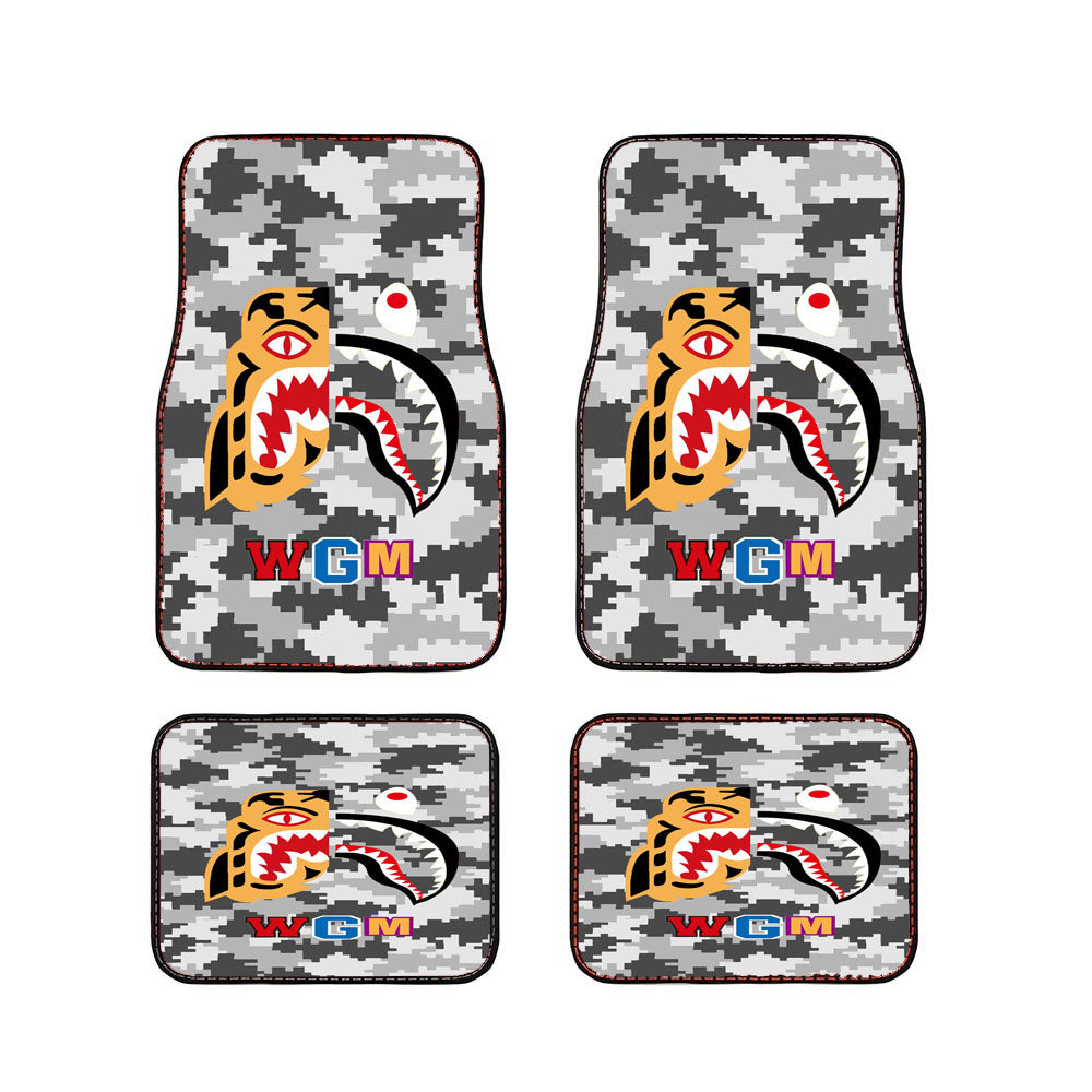 Bape Tiger Shark Grey 8 Bit Car Floor Mats Accessories