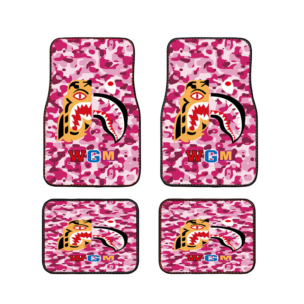 Bape Tiger Shark Pink Car Floor Mats Accessories