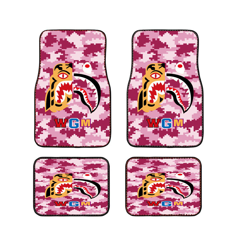 Bape Tiger Shark Pink 8 Bit Car Floor Mats Accessories