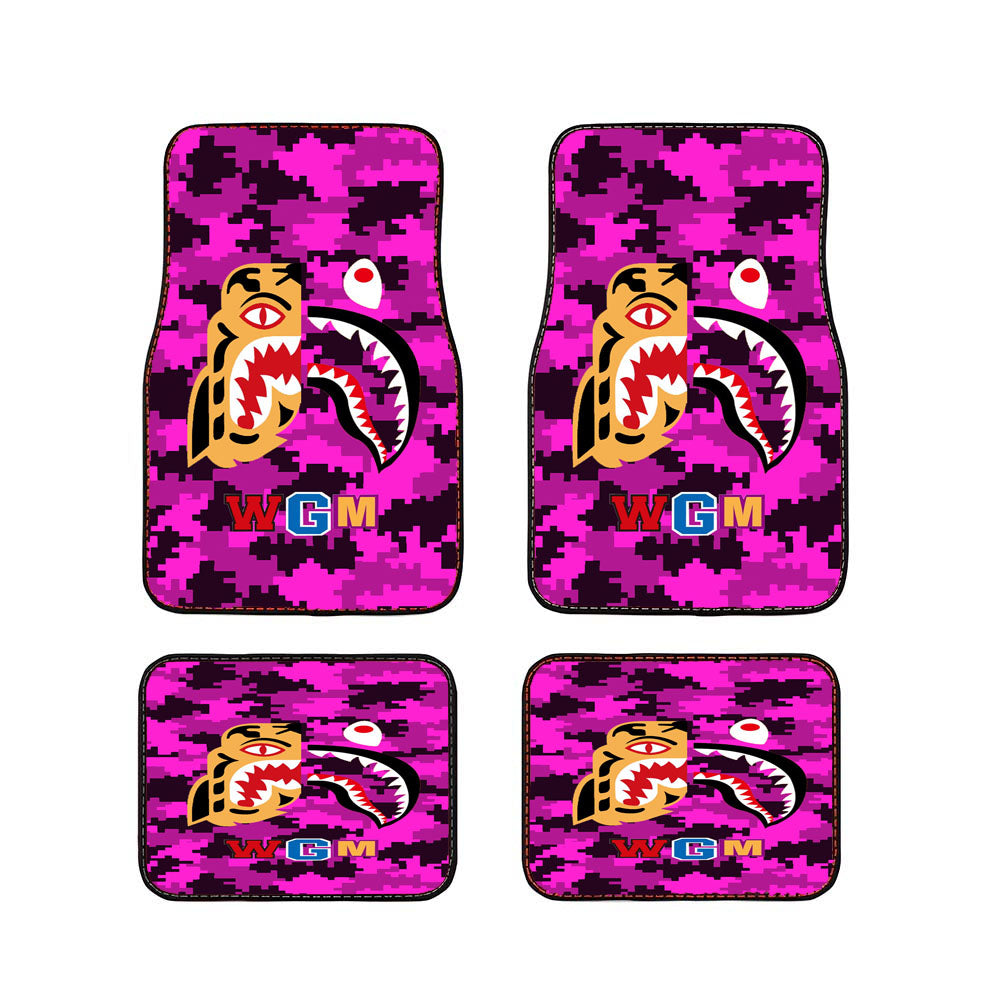 Bape Tiger Shark Purple 8 Bit Car Floor Mats Accessories