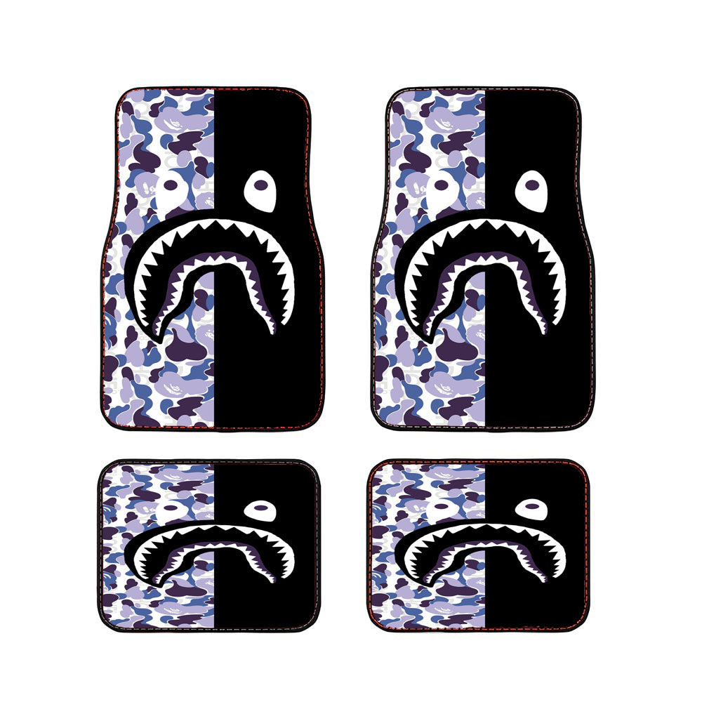 Bape Wallpaper Hoodie Blue Car Floor Mats Accessories