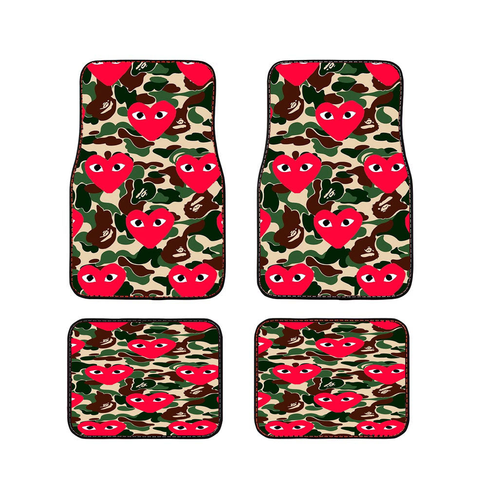 Bape X Comme Des Garcon Camo Car Floor Mats Accessories