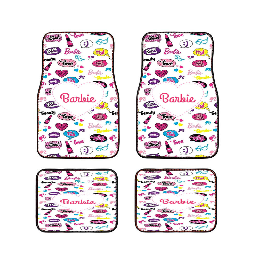 Barbie Doodle Pattern Car Floor Mats Accessories