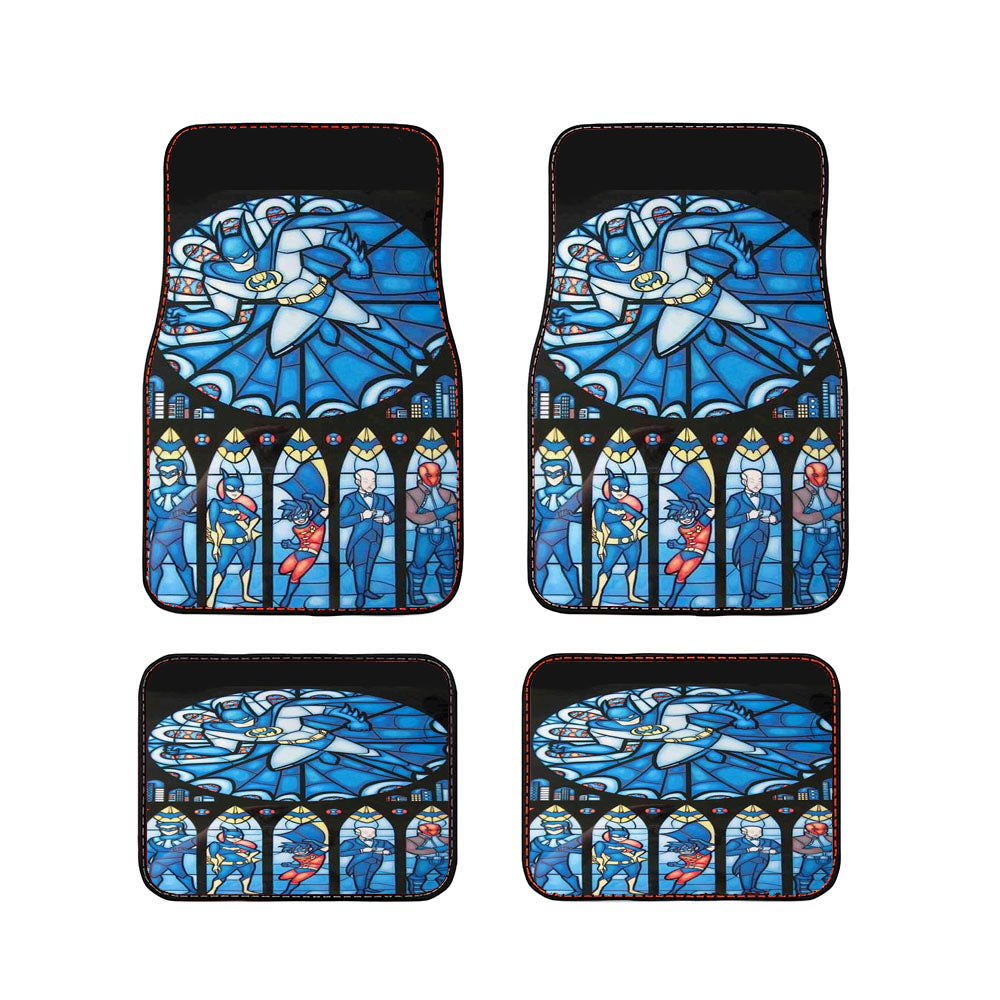Batman Faux Colorful Stained Glass Car Floor Mats Accessories