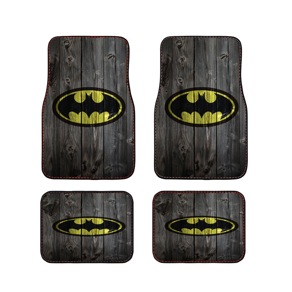 Batman Logo Dark Wood Car Floor Mats Accessories