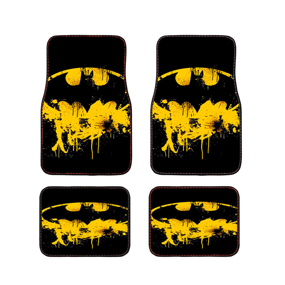 Batman Logo Yellow Paint Car Floor Mats Accessories