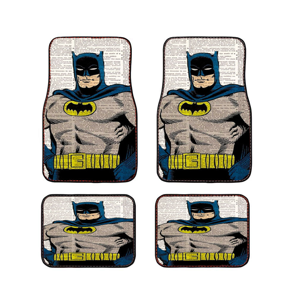 Batman Retro Vintage Art Paper Dictionary Car Floor Mats Accessories