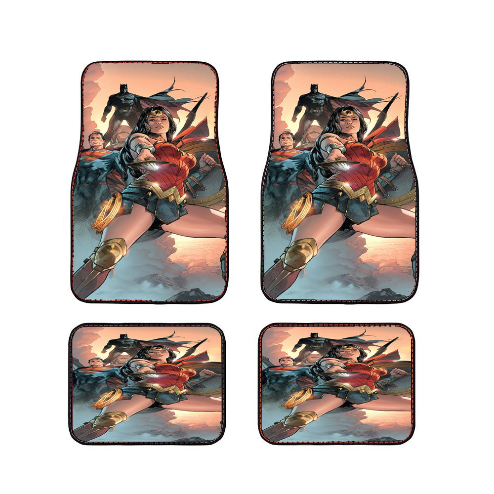 Batman Superman Wonder Woman Car Floor Mats Accessories