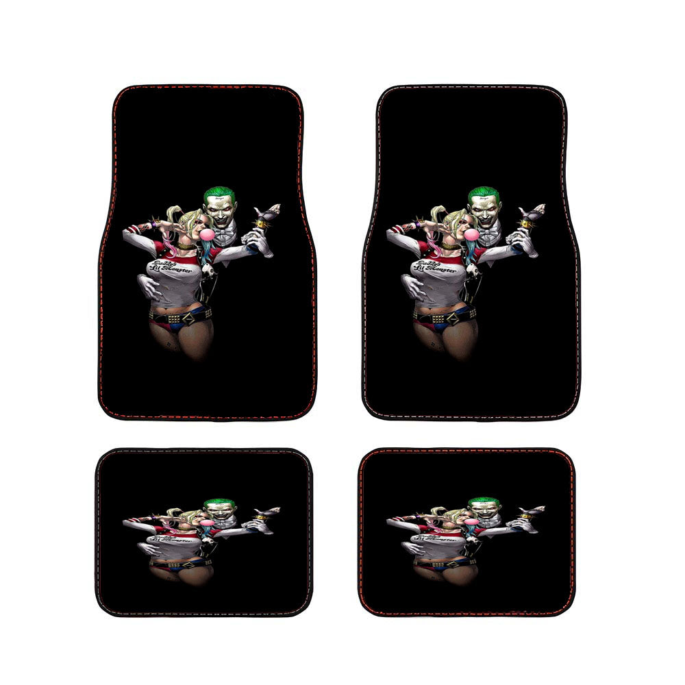 Batman X Harley Quinn Blood Black Car Floor Mats Accessories
