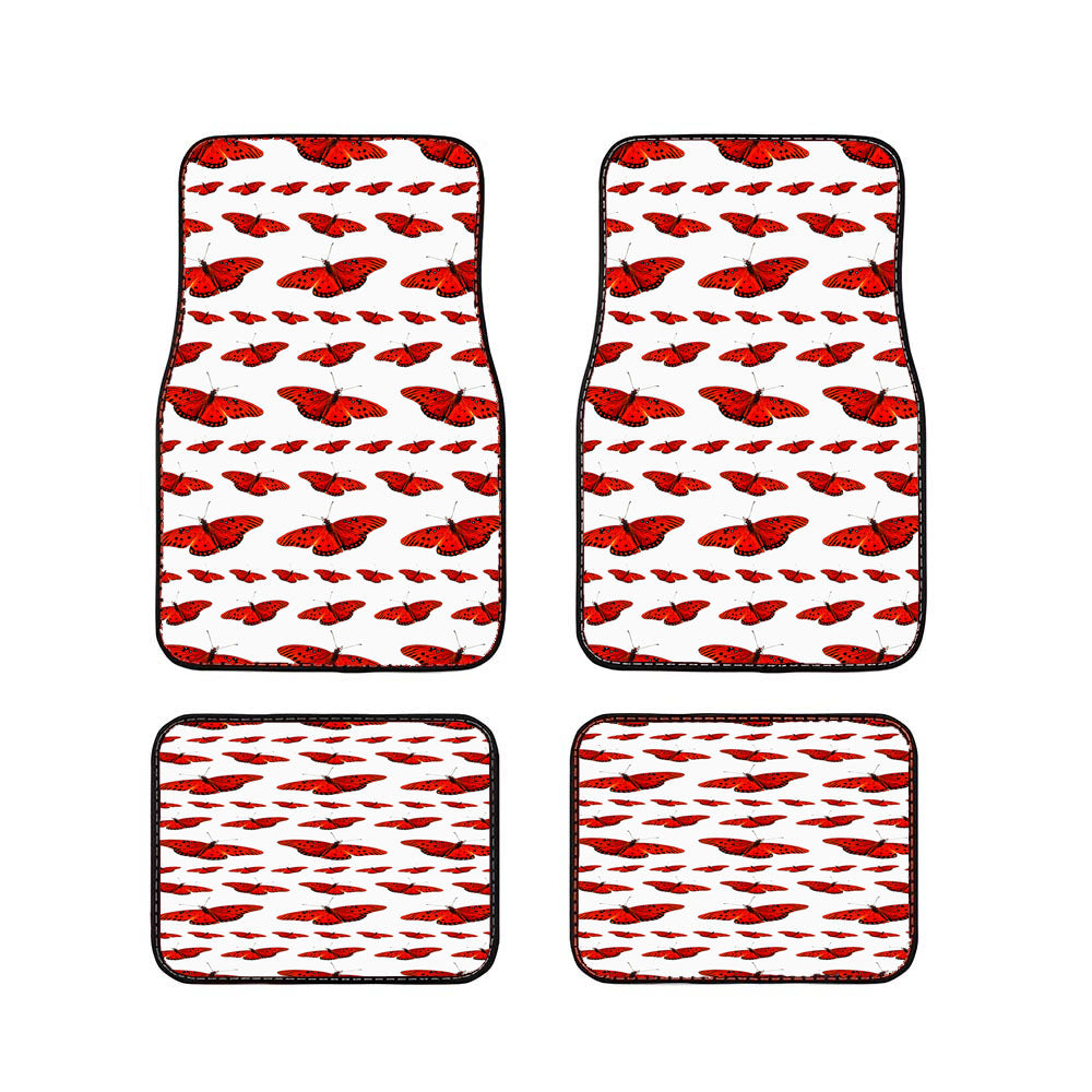 Best Red Butterfly Pattern Car Floor Mats Accessories