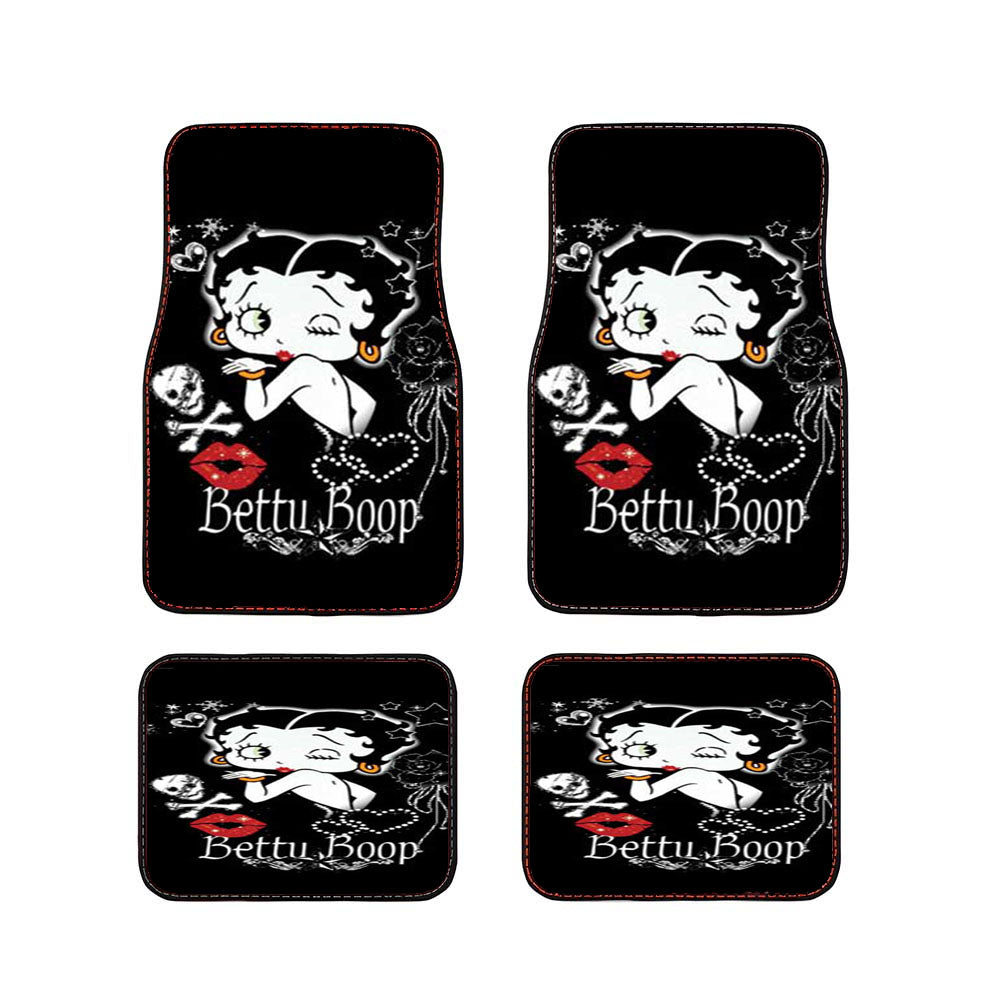 Betty Boop Kiss Blk Bkg Car Floor Mats Accessories