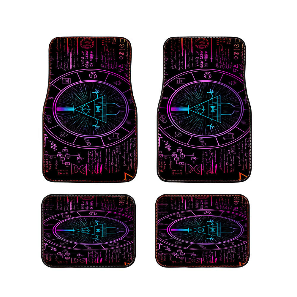 Bill Cipher Wheel Gravity Falls Art Car Floor Mats Accessories
