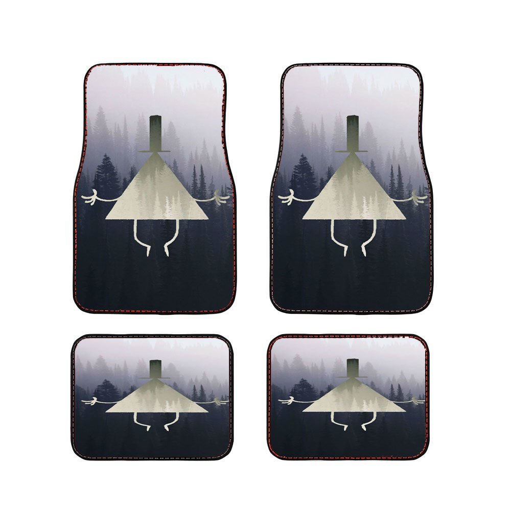Bill Cipher Wheel Gravity Falls Forest Silhouette Car Floor Mats Accessories