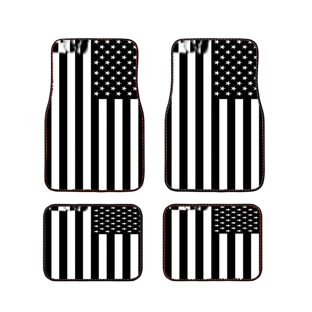 Black & White American Flag Car Floor Mats Accessories
