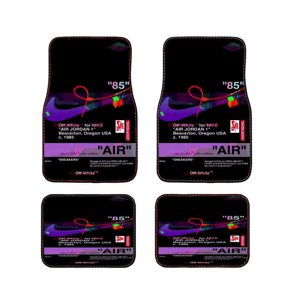 Black Aesthetic Off White Air Car Floor Mats Accessories