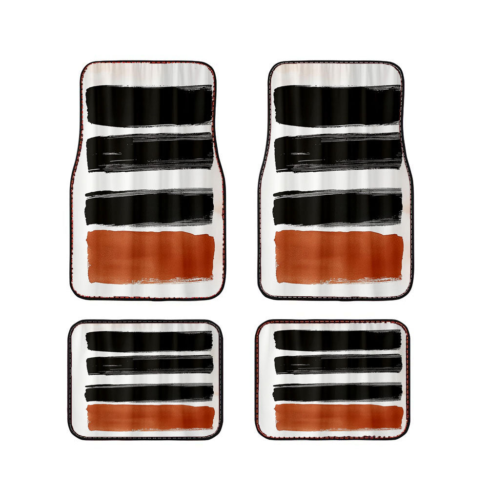 Black And Rust Brushstroke Car Floor Mats Accessories