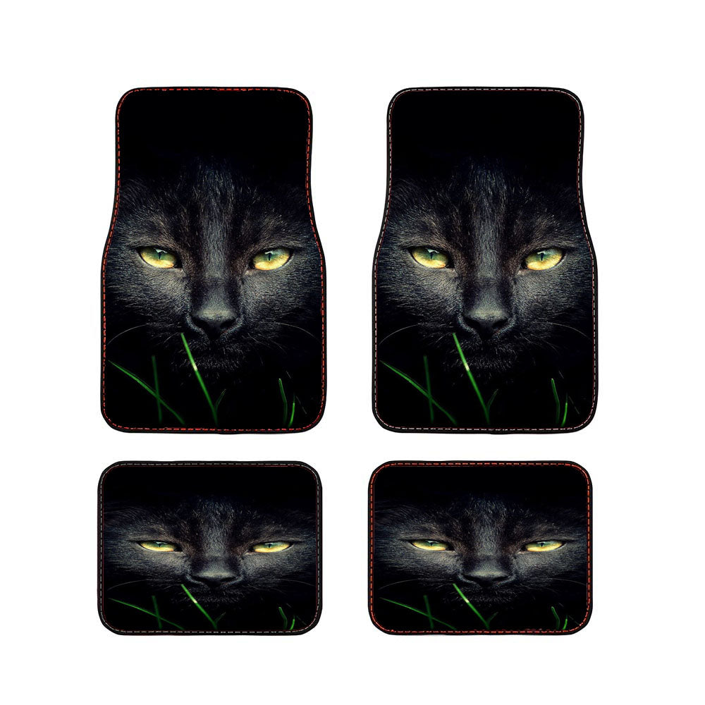 Black Cat Face Car Floor Mats Accessories