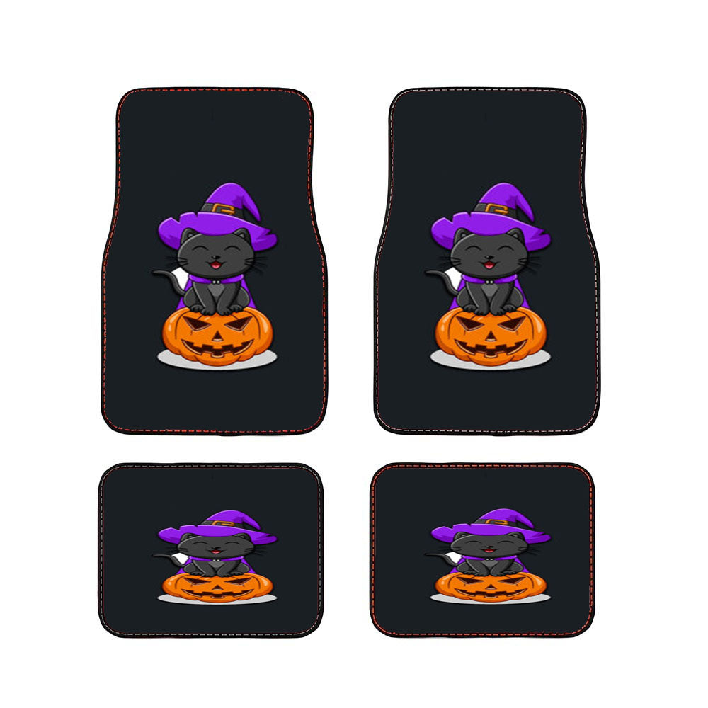 Black Cat Pumpkin Halloween Car Floor Mats Accessories