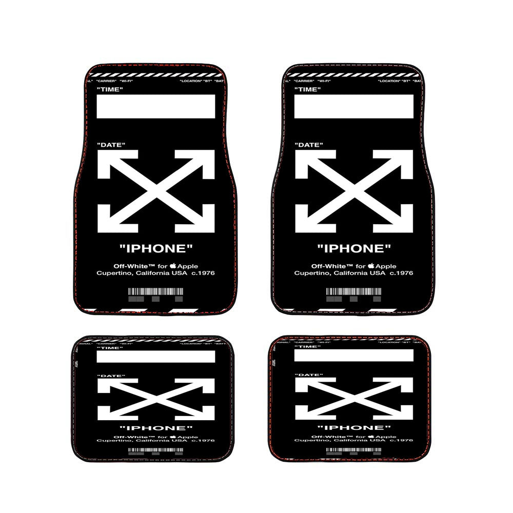 Black Off White Virgil Abloh Arrow Car Floor Mats Accessories