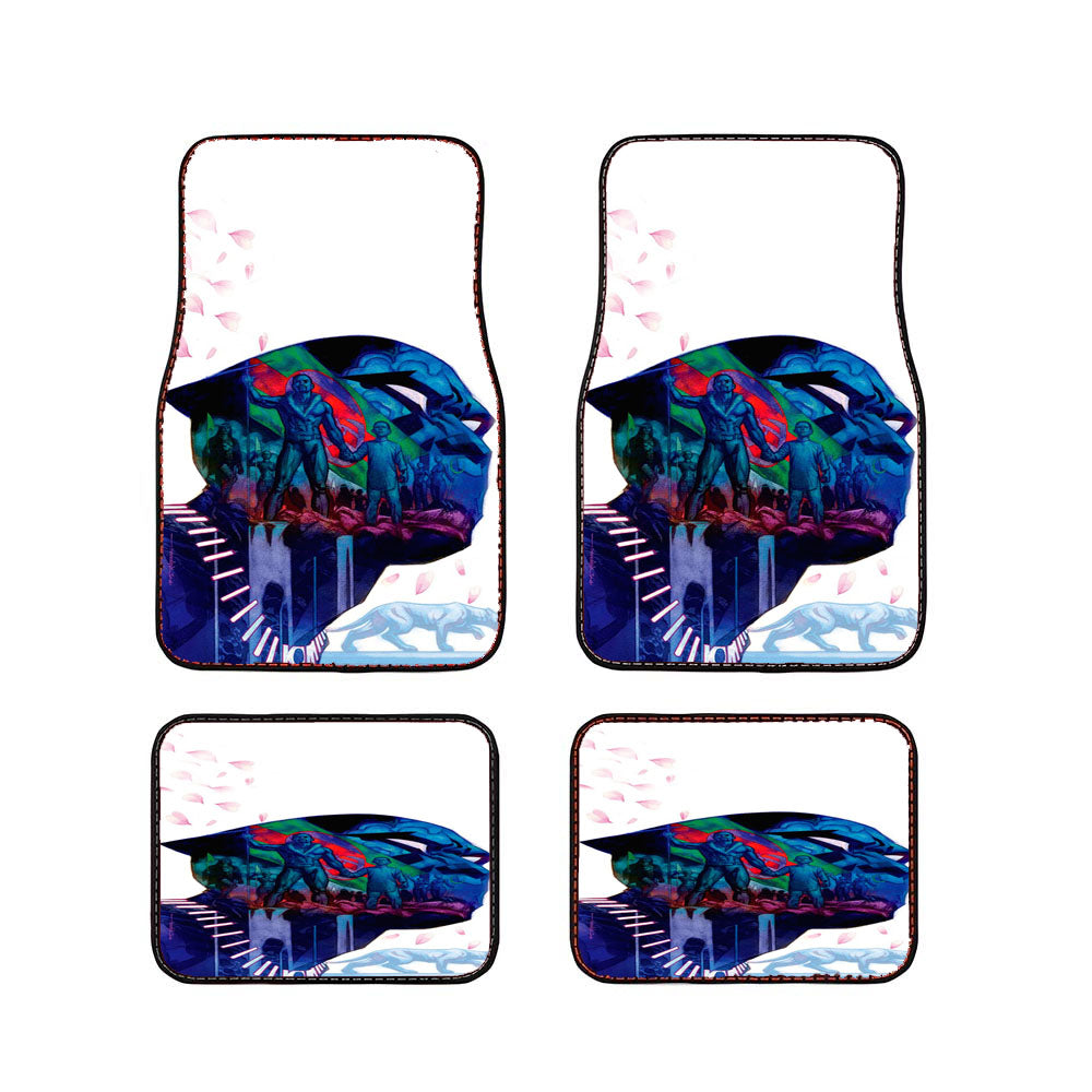 Black Panther Art Flower Car Floor Mats Accessories