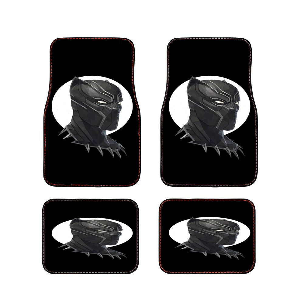 Black Panther Circle Background Car Floor Mats Accessories