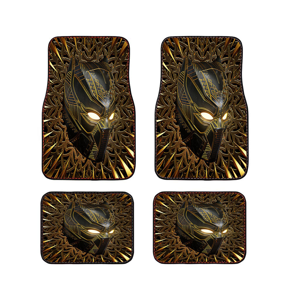 Black Panther Gold Mask Car Floor Mats Accessories