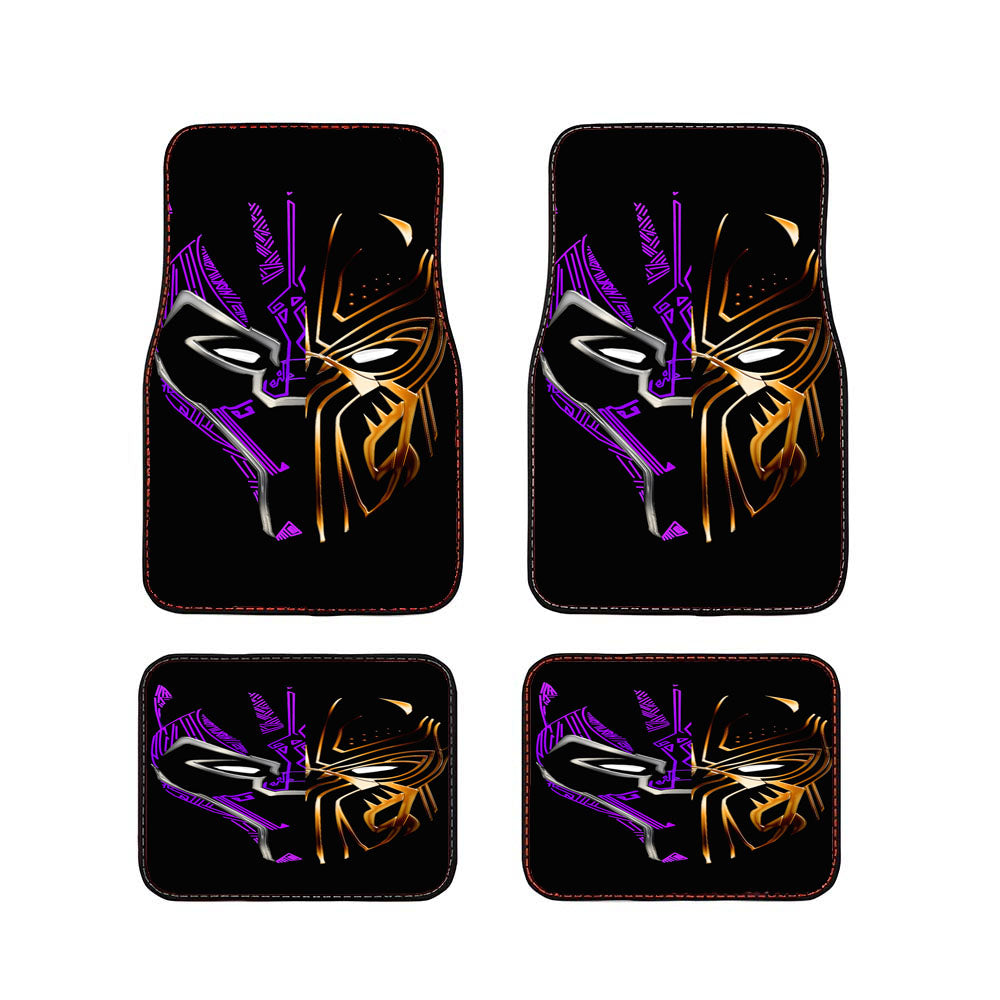 Black Panther Golden Purple Car Floor Mats Accessories