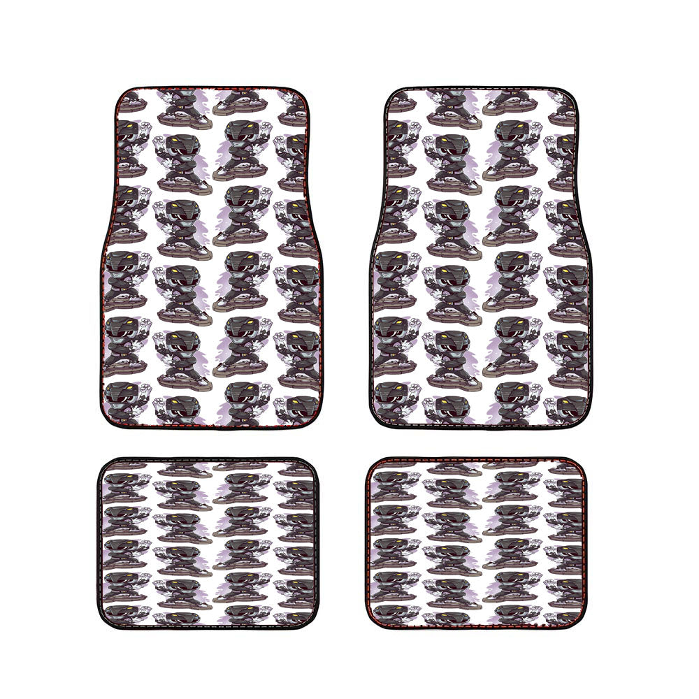 Black Ranger Power Rangers Collage Pattern Car Floor Mats Accessories
