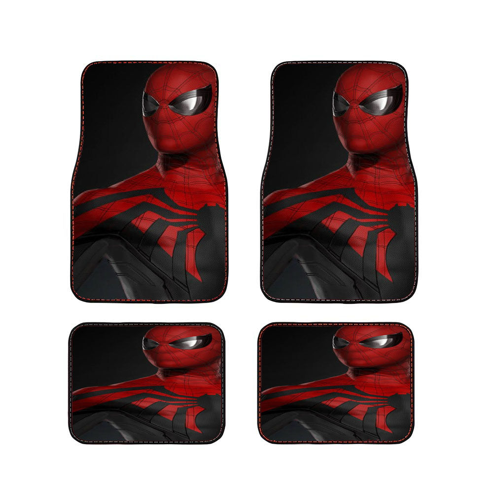 Black Red Spiderman Costume Car Floor Mats Accessories