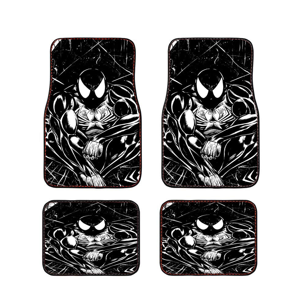 Black Spider Man Cartoon Art Car Floor Mats Accessories