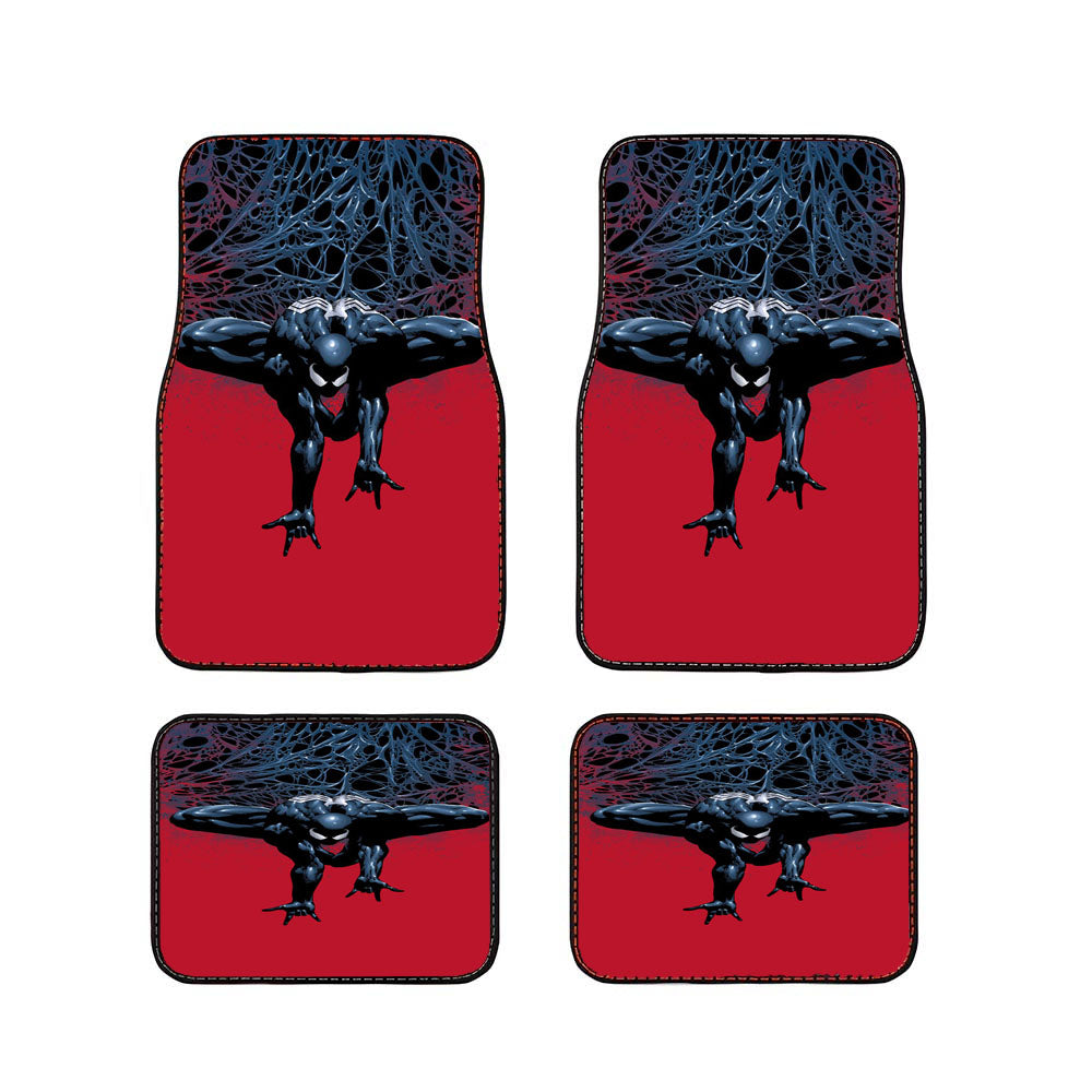 Black Spiderman Comic Art Car Floor Mats Accessories