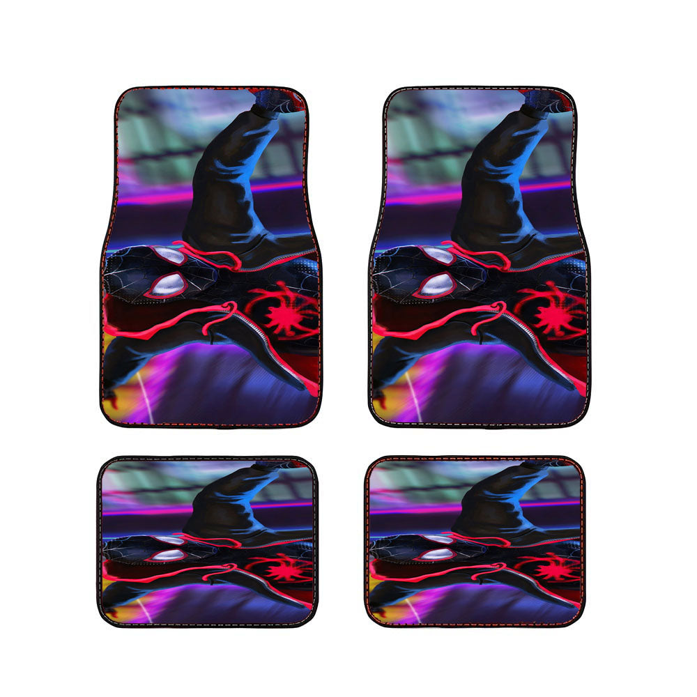 Black Spiderman Into The Spider Verse Car Floor Mats Accessories