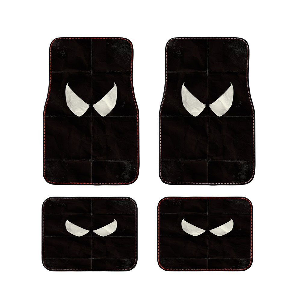 Black Spiderman Minimalist Paper Car Floor Mats Accessories