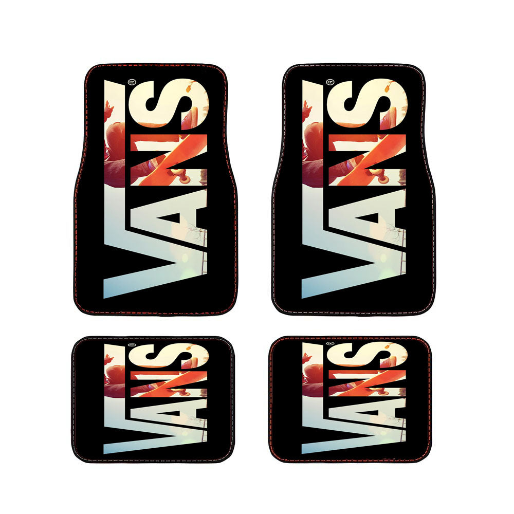 Black Vans Logo Skate Car Floor Mats Accessories
