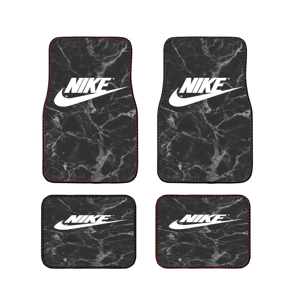 Black White Marble Nike Logo Car Floor Mats Accessories