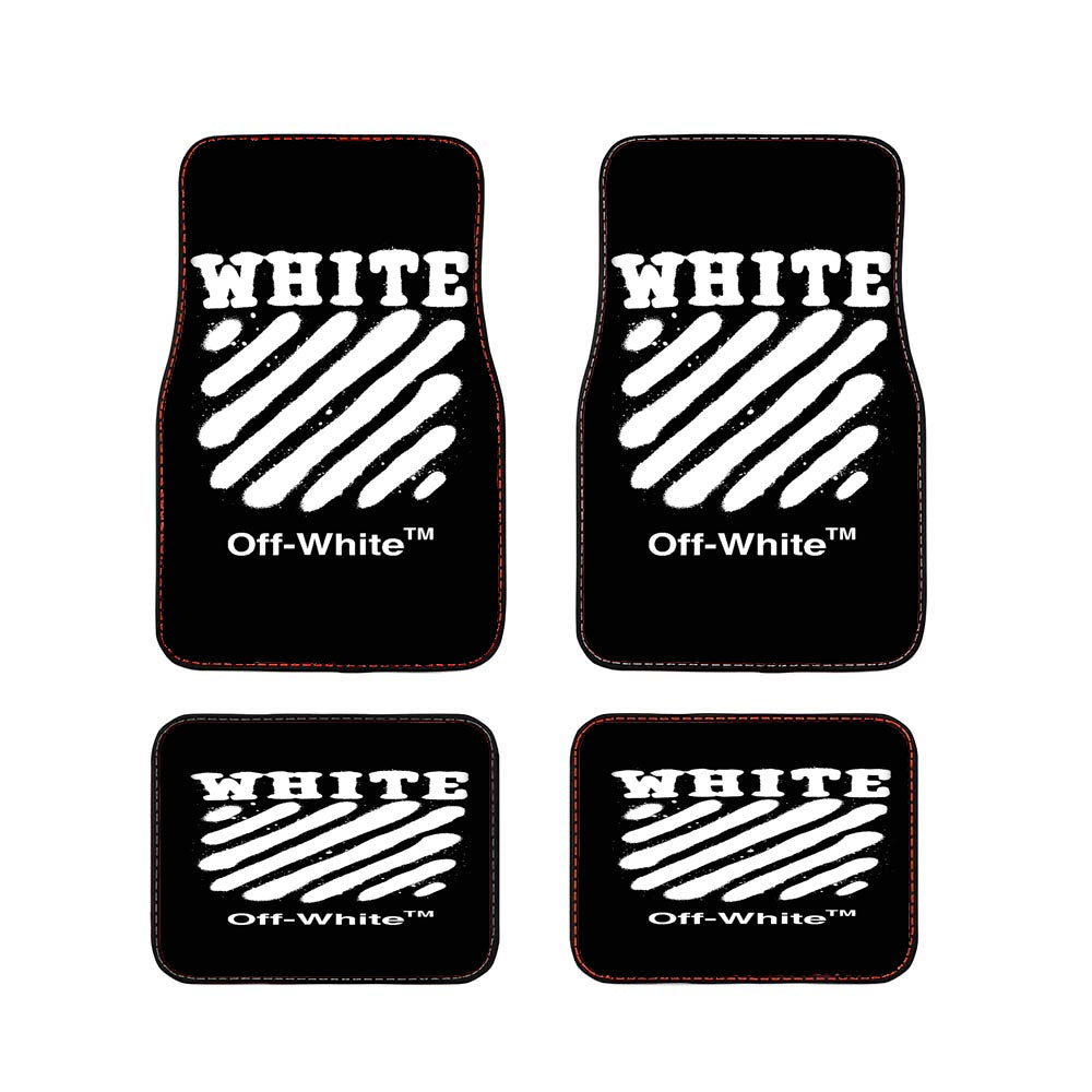 Black White Spray Off White Car Floor Mats Accessories