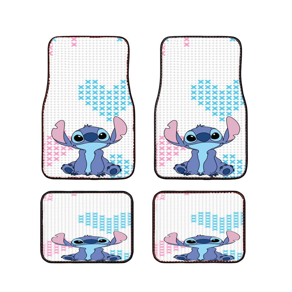 Blue Alien Hearts Car Floor Mats Accessories