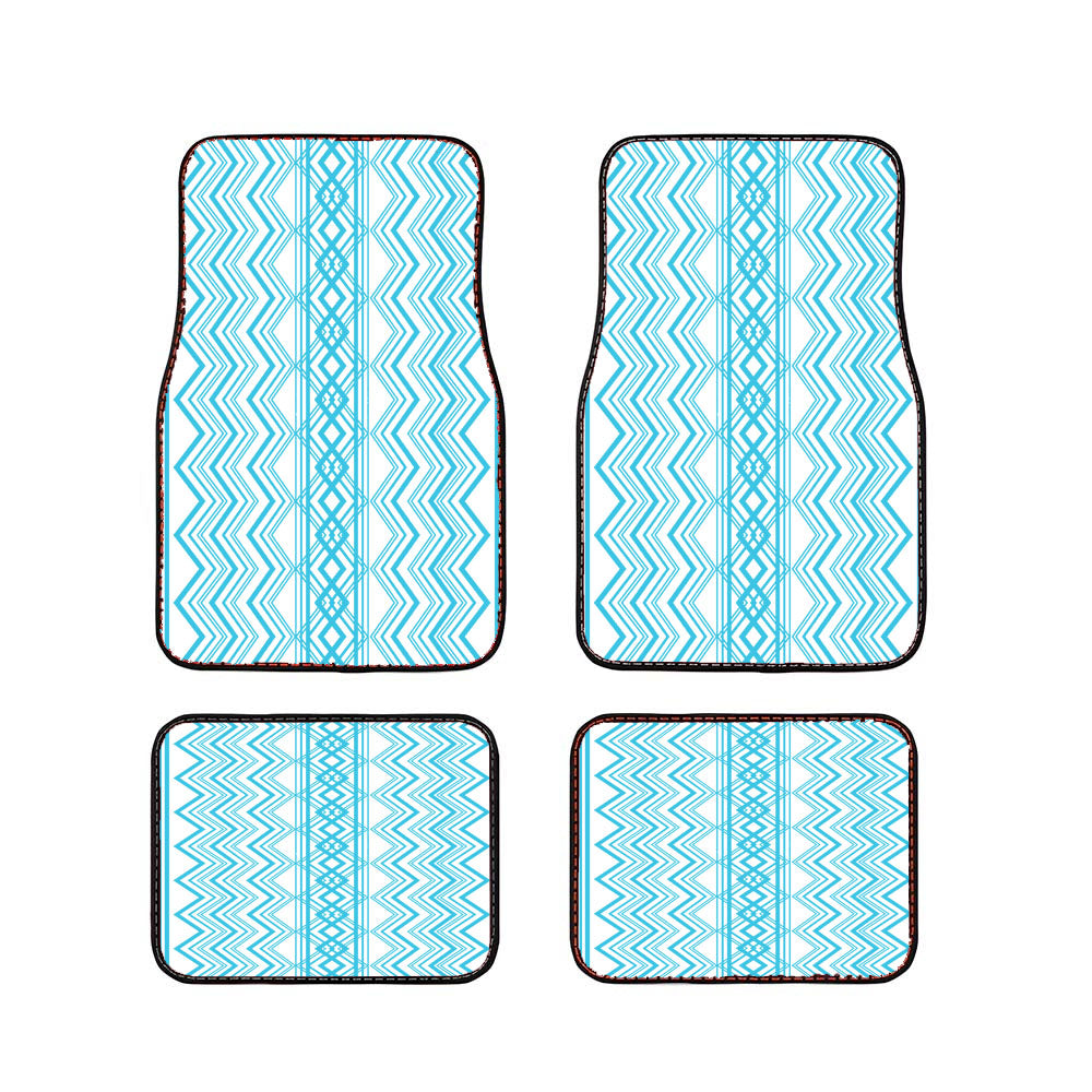 Blue Aztec Zigzag Seamless Pattern Car Floor Mats Accessories