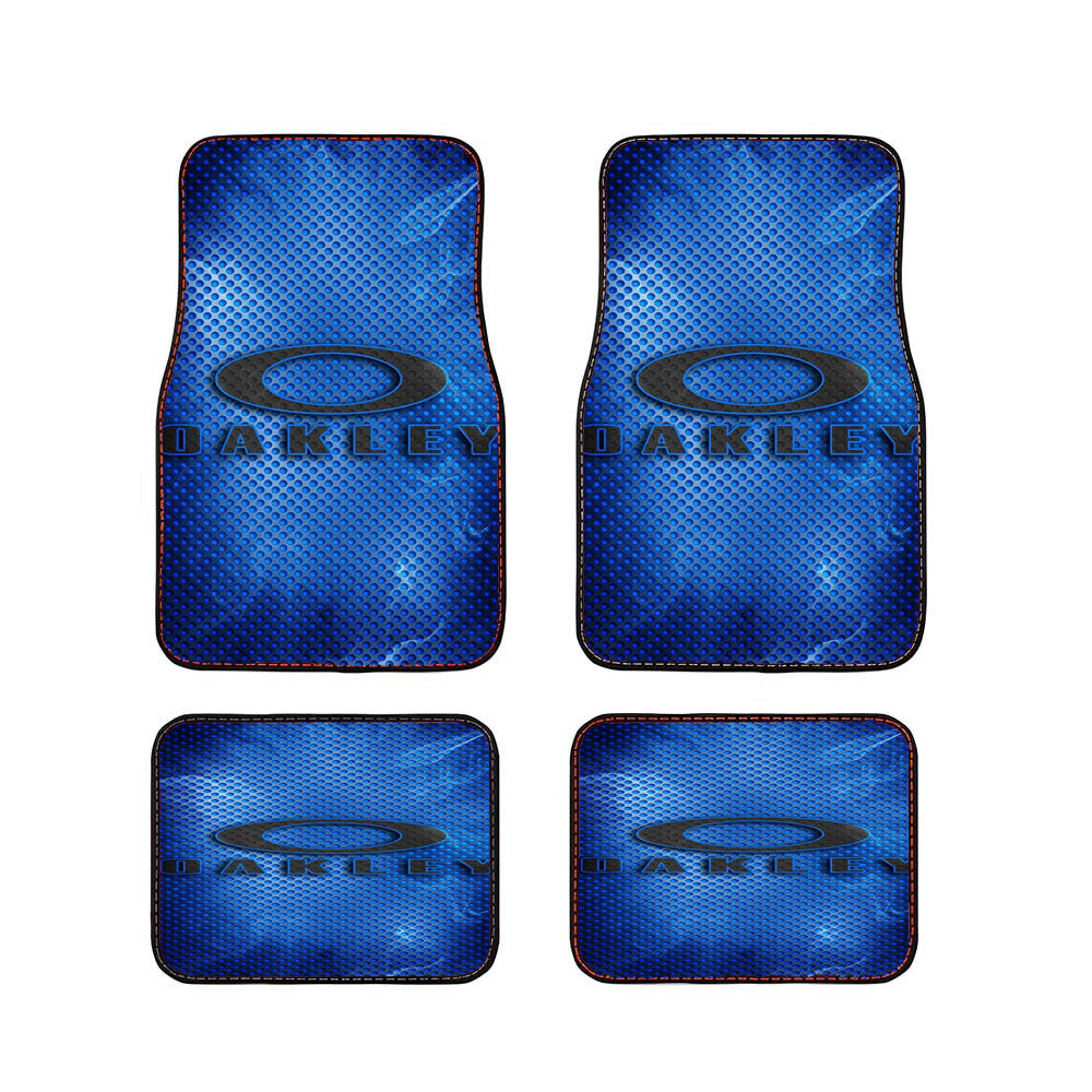 Blue Fiber Carbon Oakley Logo Wallpaper Car Floor Mats Accessories