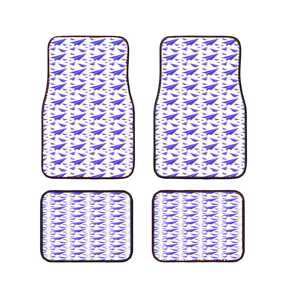 Blue Plane Art Pattern Ori Car Floor Mats Accessories