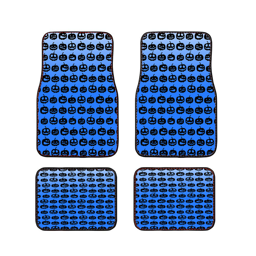 Blue Pumpkins Pattern Silhouette Car Floor Mats Accessories