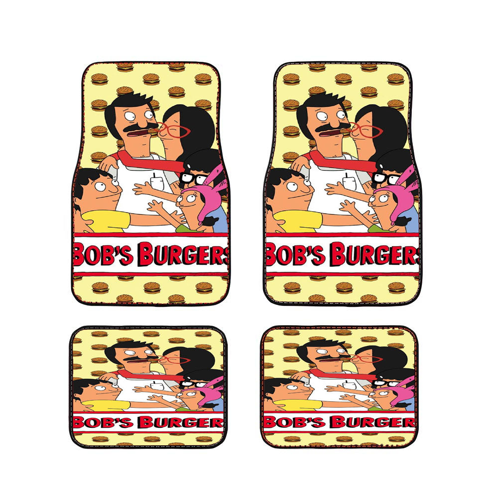 Bobs Burgers With Burgers Pattern Car Floor Mats Accessories