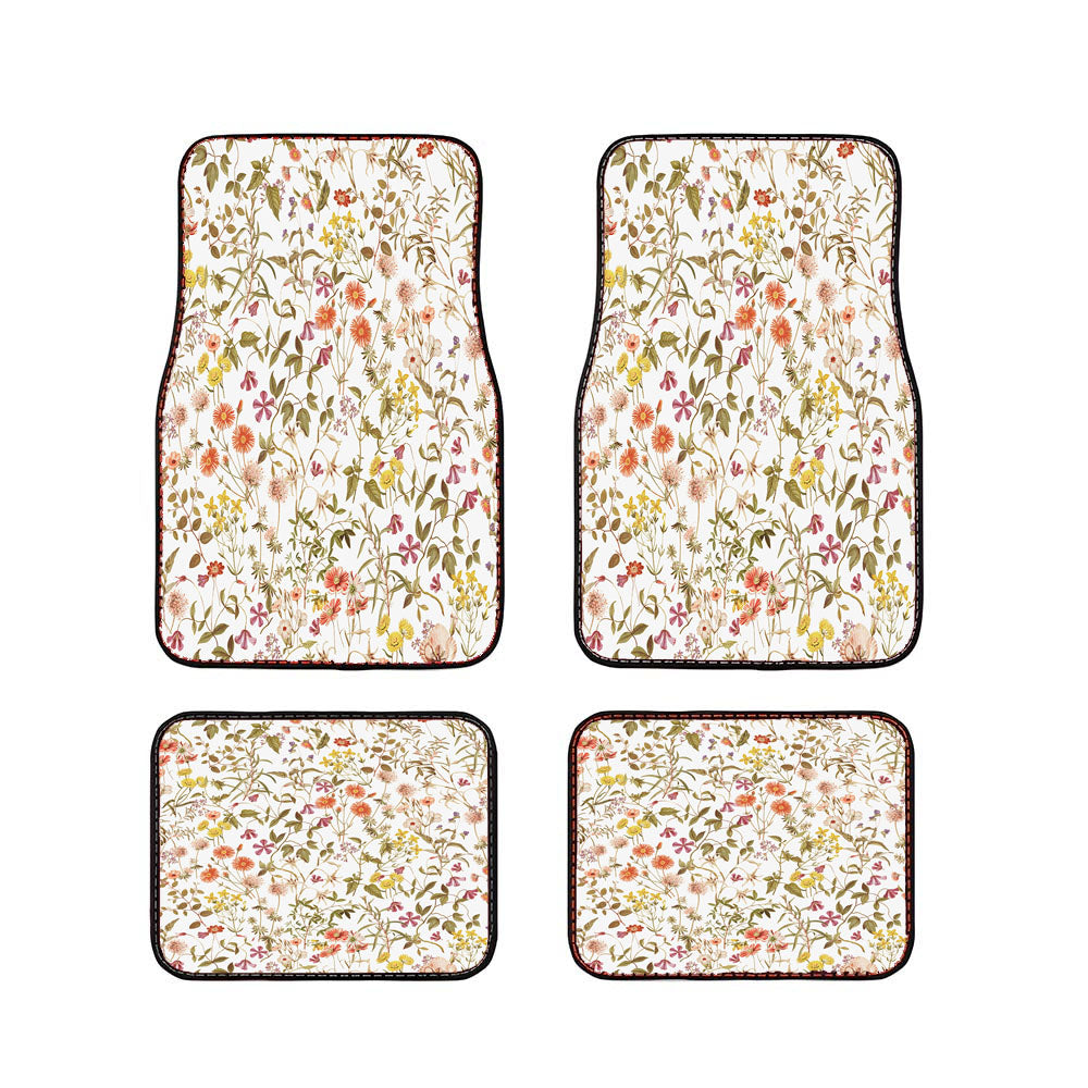 Botanical Mess Pattern Car Floor Mats Accessories