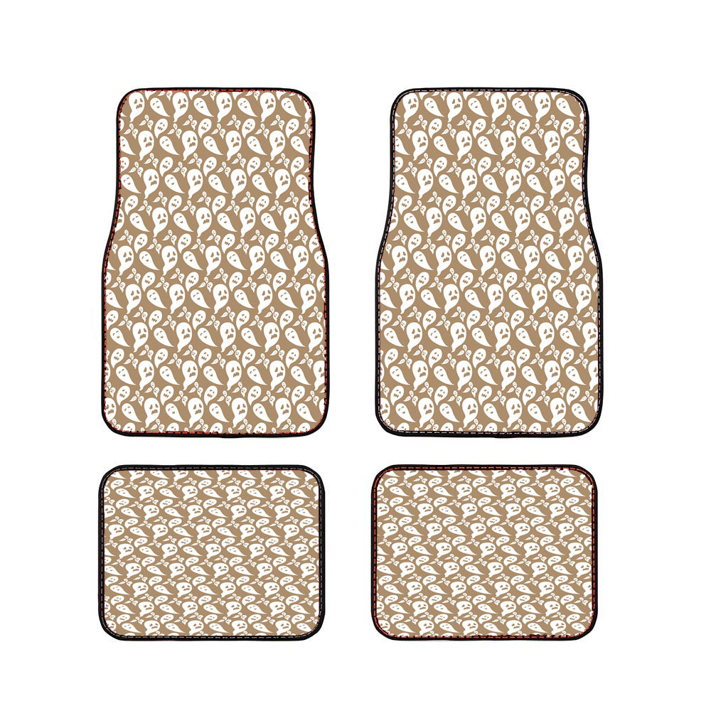 Brown Ghosts Pattern Halloween Car Floor Mats Accessories