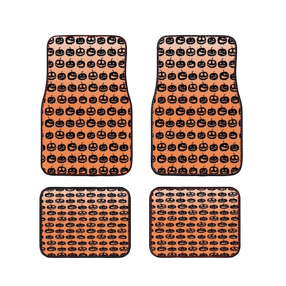 Brown Pumpkins Pattern Silhouette Car Floor Mats Accessories