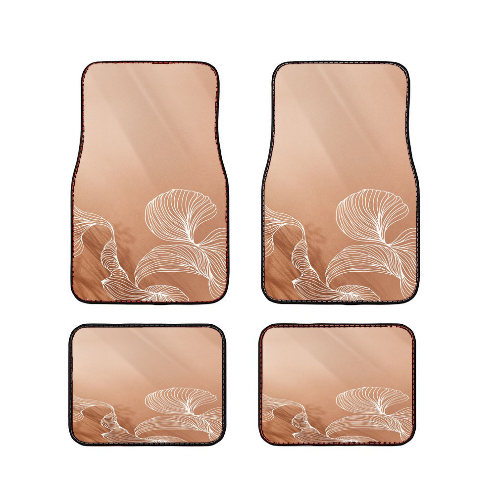 Brown Swirly Abstract Car Floor Mats Accessories
