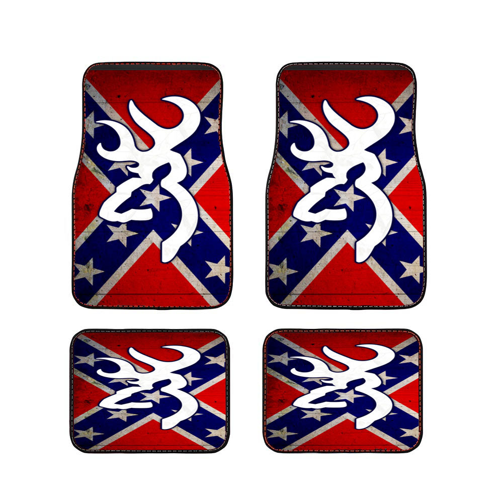 Browning Deer Camo Flag Car Floor Mats Accessories