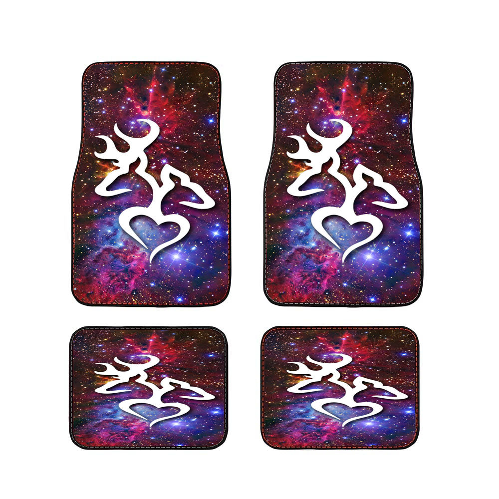 Browning Deer Love Galaxy Nebula Car Floor Mats Accessories